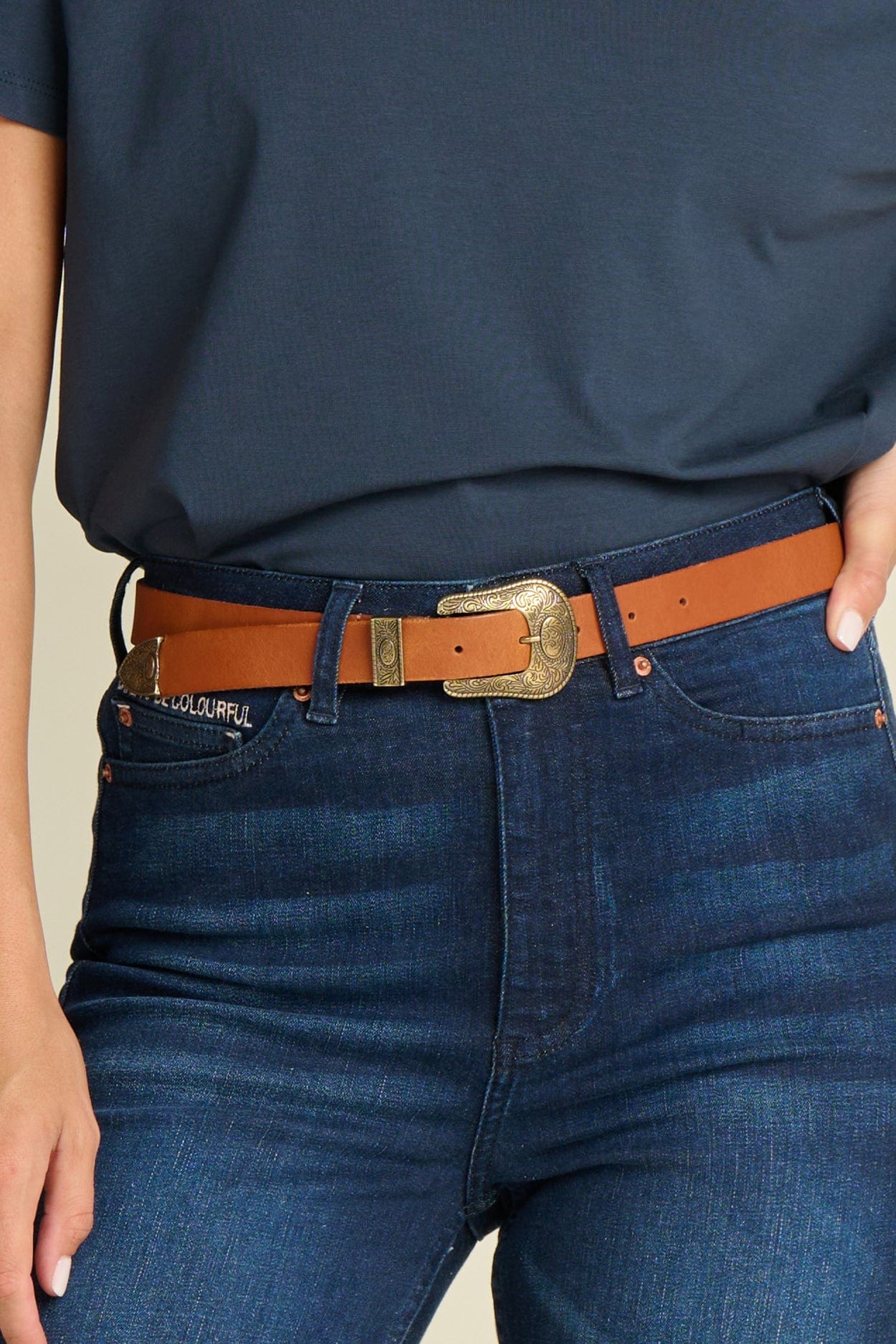 POM Amsterdam Belts CEINTURE - Billie Leather Chestnut