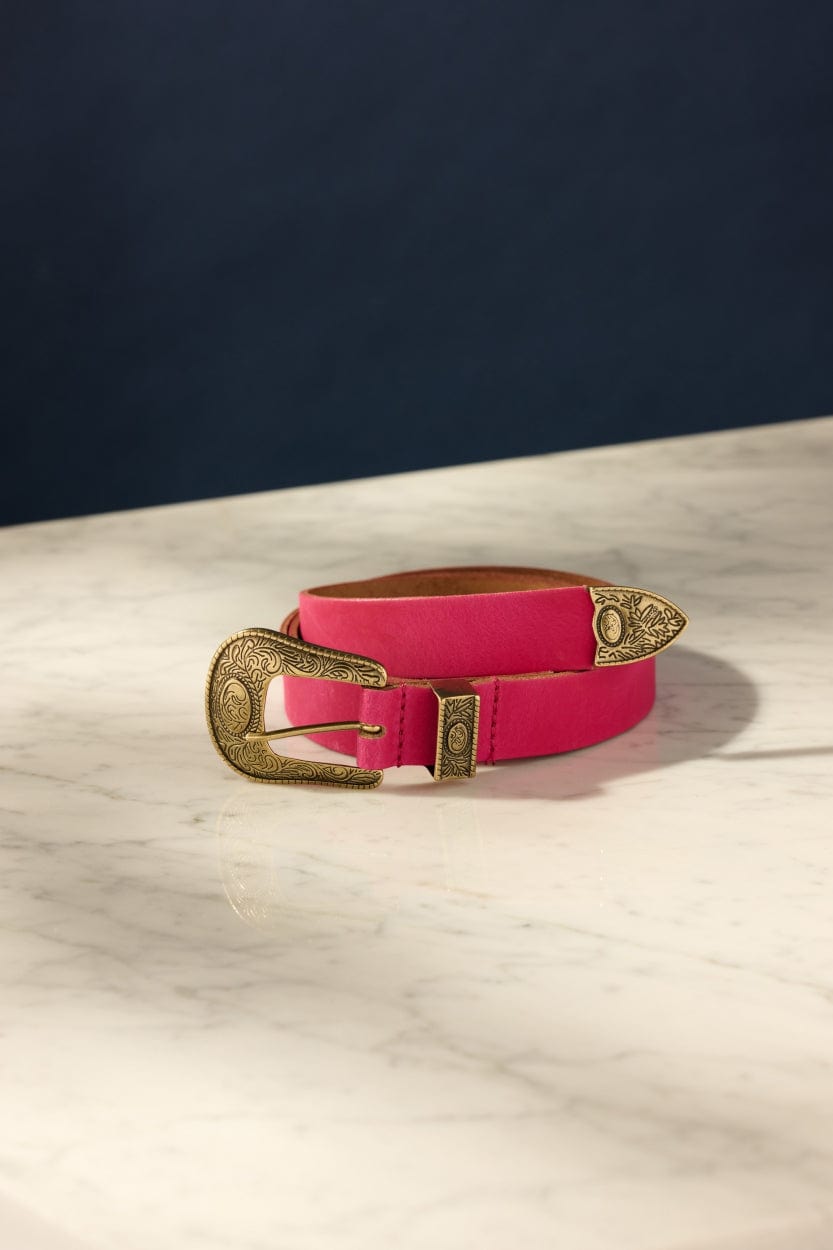 POM Amsterdam Belts Pink / 75 CEINTURE - Billie Leather Fuchia