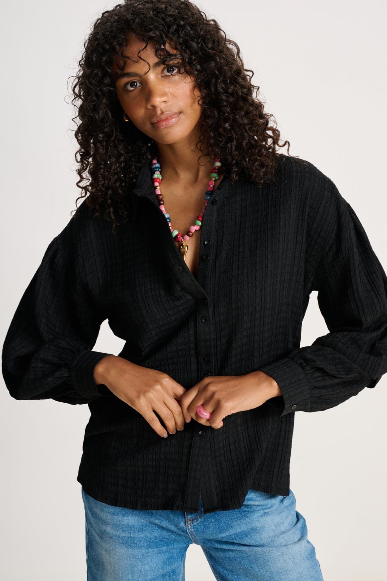 POM Amsterdam Blouses Black / 34 BLOUSE - Eternal Black