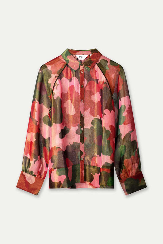 POM Amsterdam Blouses BLOUSE - Abstract Flower Shimmer