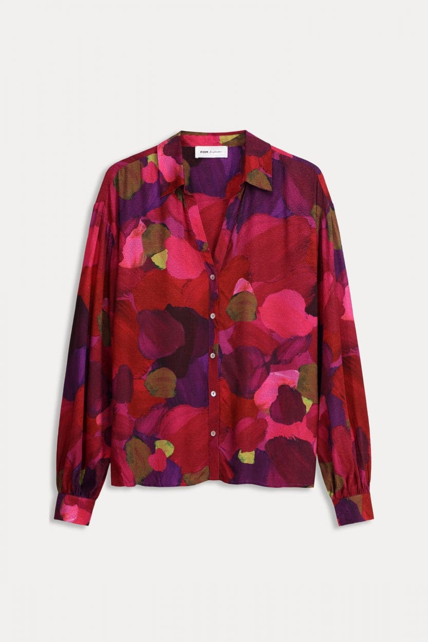 POM Amsterdam Blouses BLOUSE - Brushwork Fiery Pink