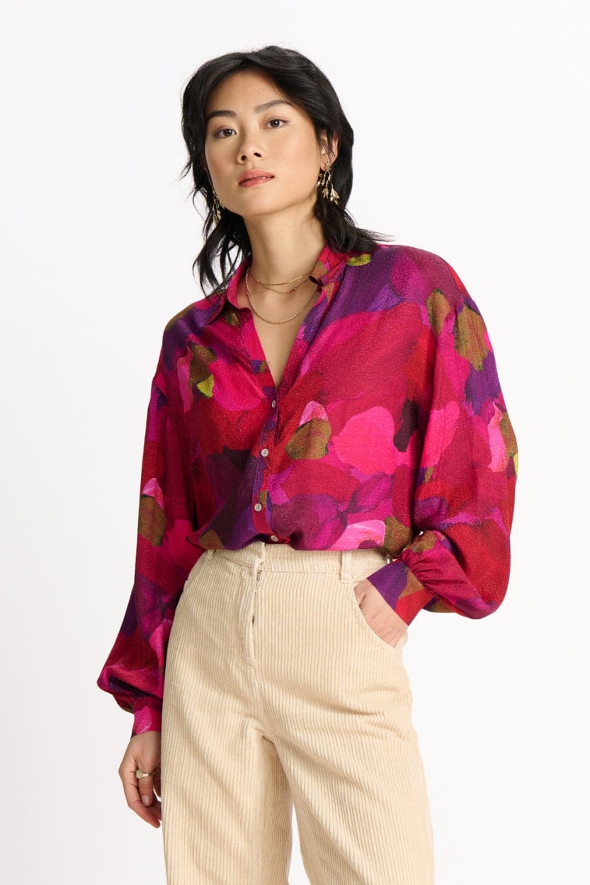 POM Amsterdam Blouses BLOUSE - Brushwork Fiery Pink