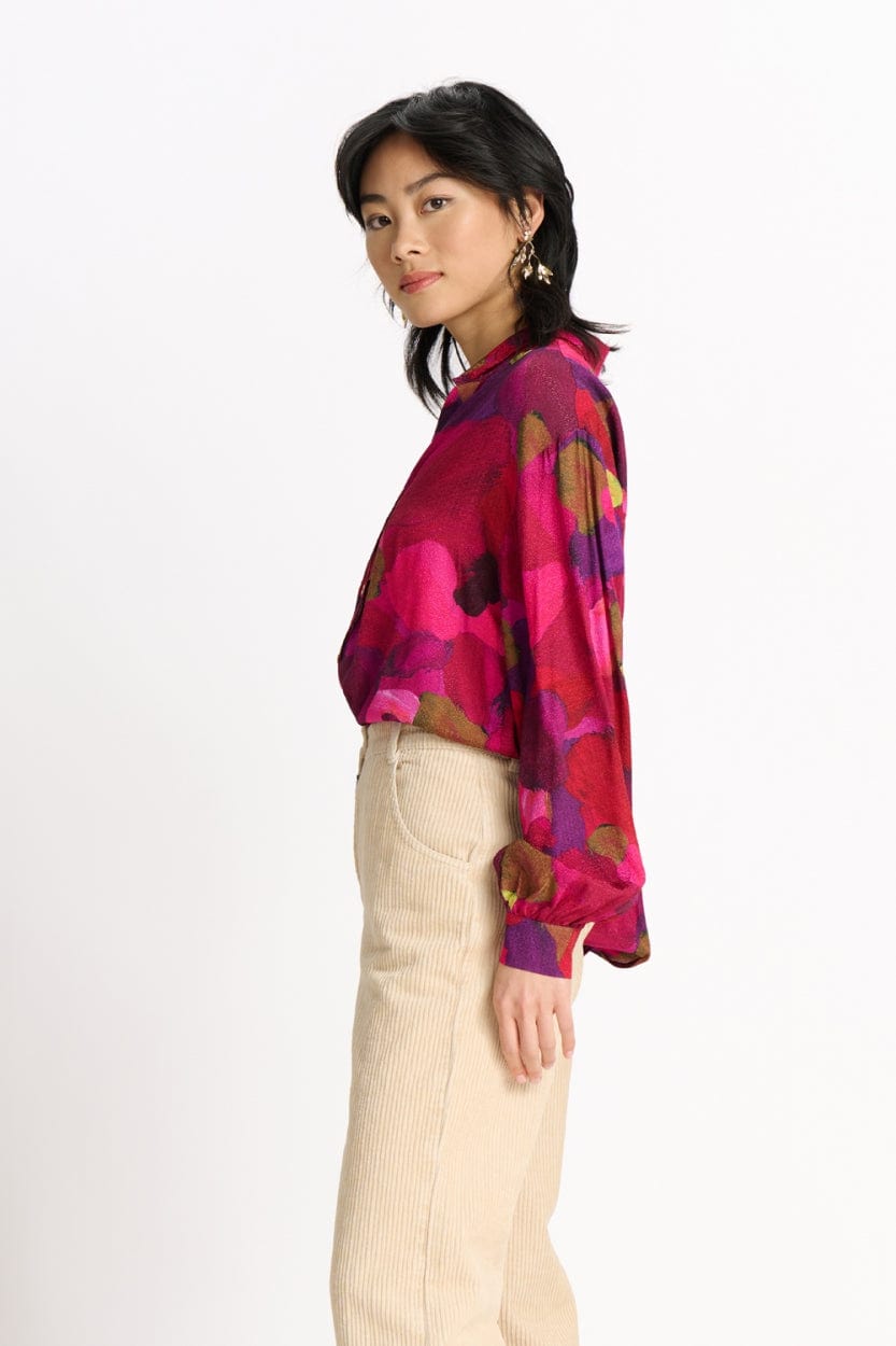 POM Amsterdam Blouses BLOUSE - Brushwork Fiery Pink
