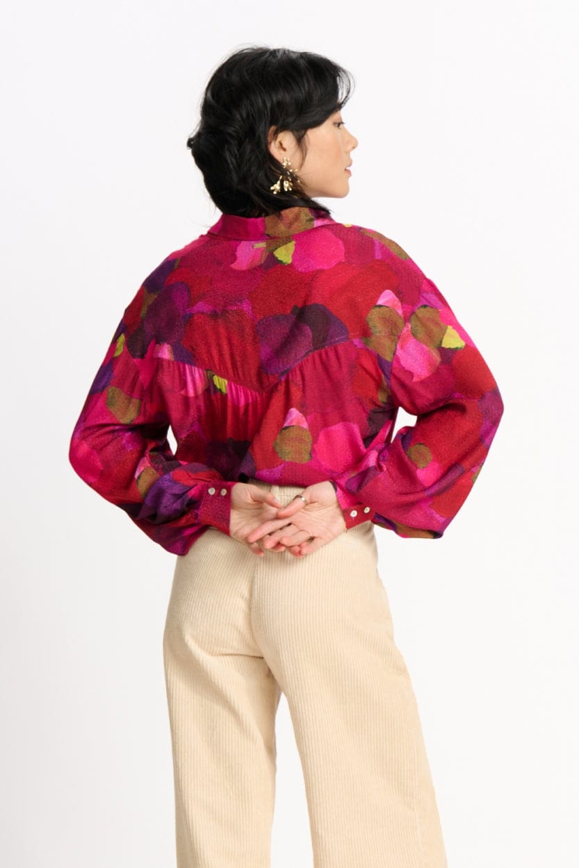 POM Amsterdam Blouses BLOUSE - Brushwork Fiery Pink