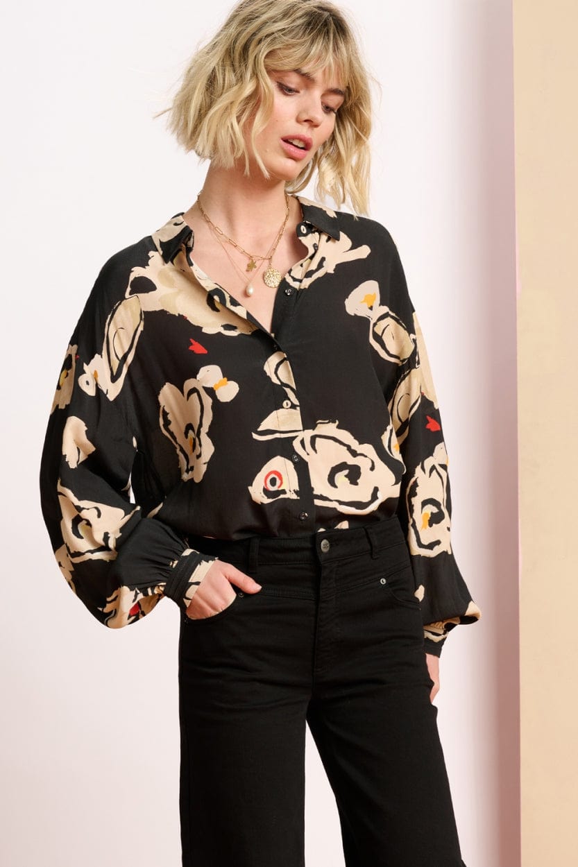 POM Amsterdam Blouses BLOUSE - Flower Glory Black