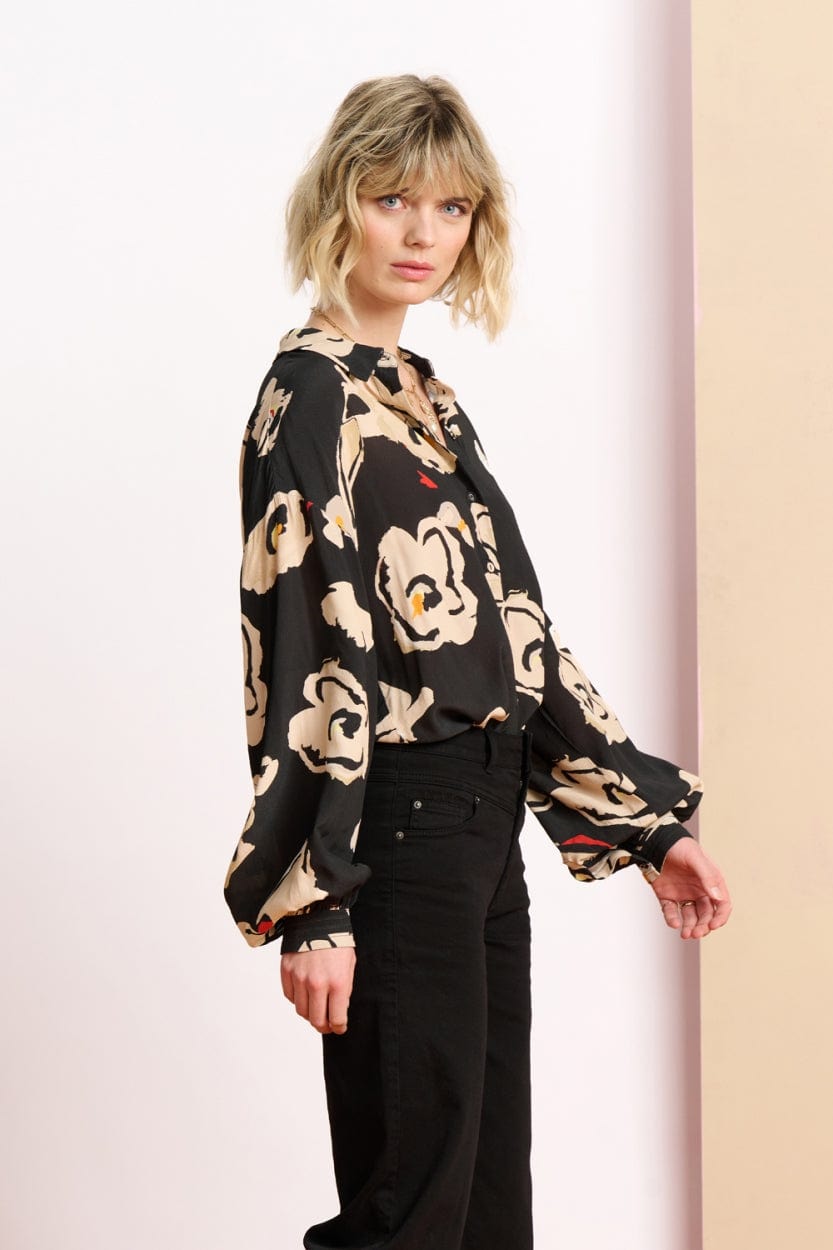 POM Amsterdam Blouses BLOUSE - Flower Glory Black