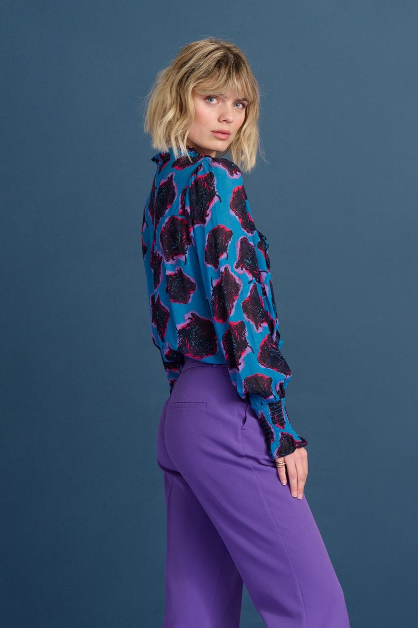 POM Amsterdam Blouses BLOUSE - Flower Pop Blue