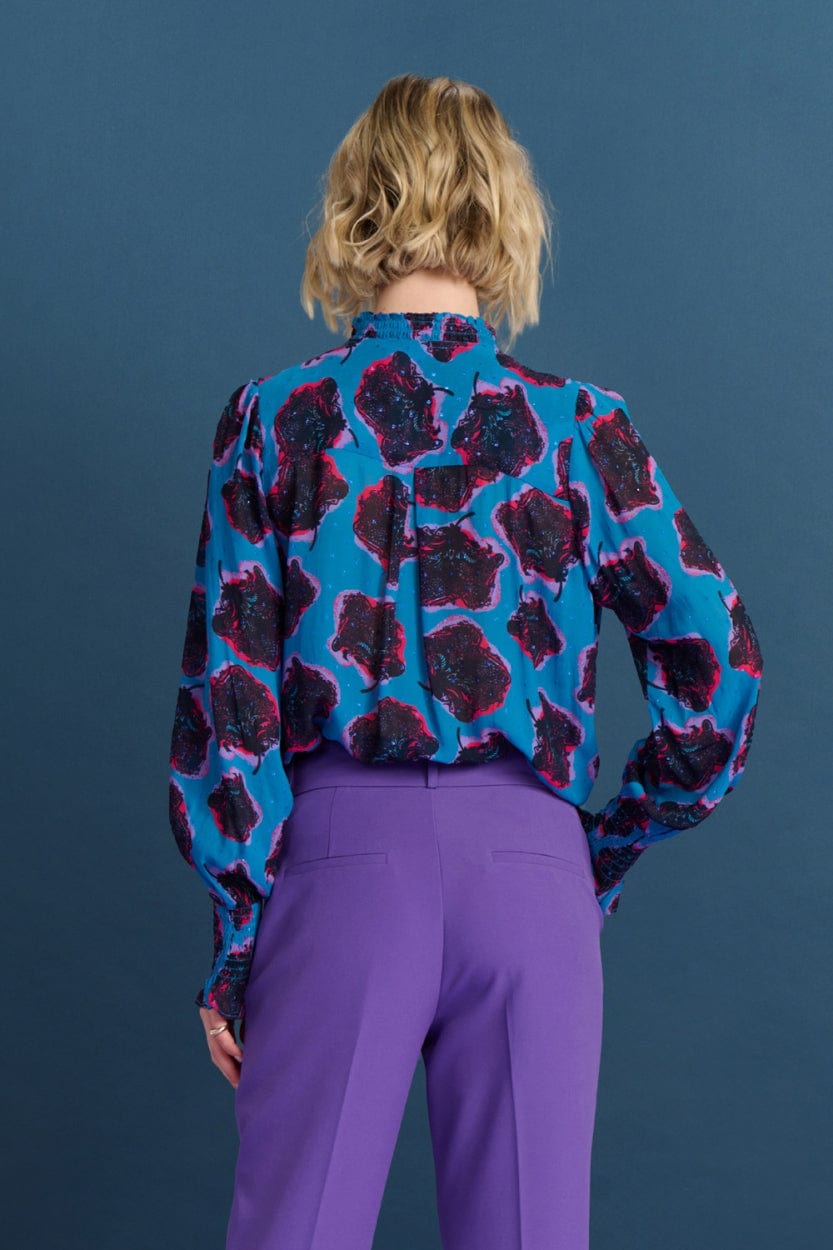 POM Amsterdam Blouses BLOUSE - Flower Pop Blue