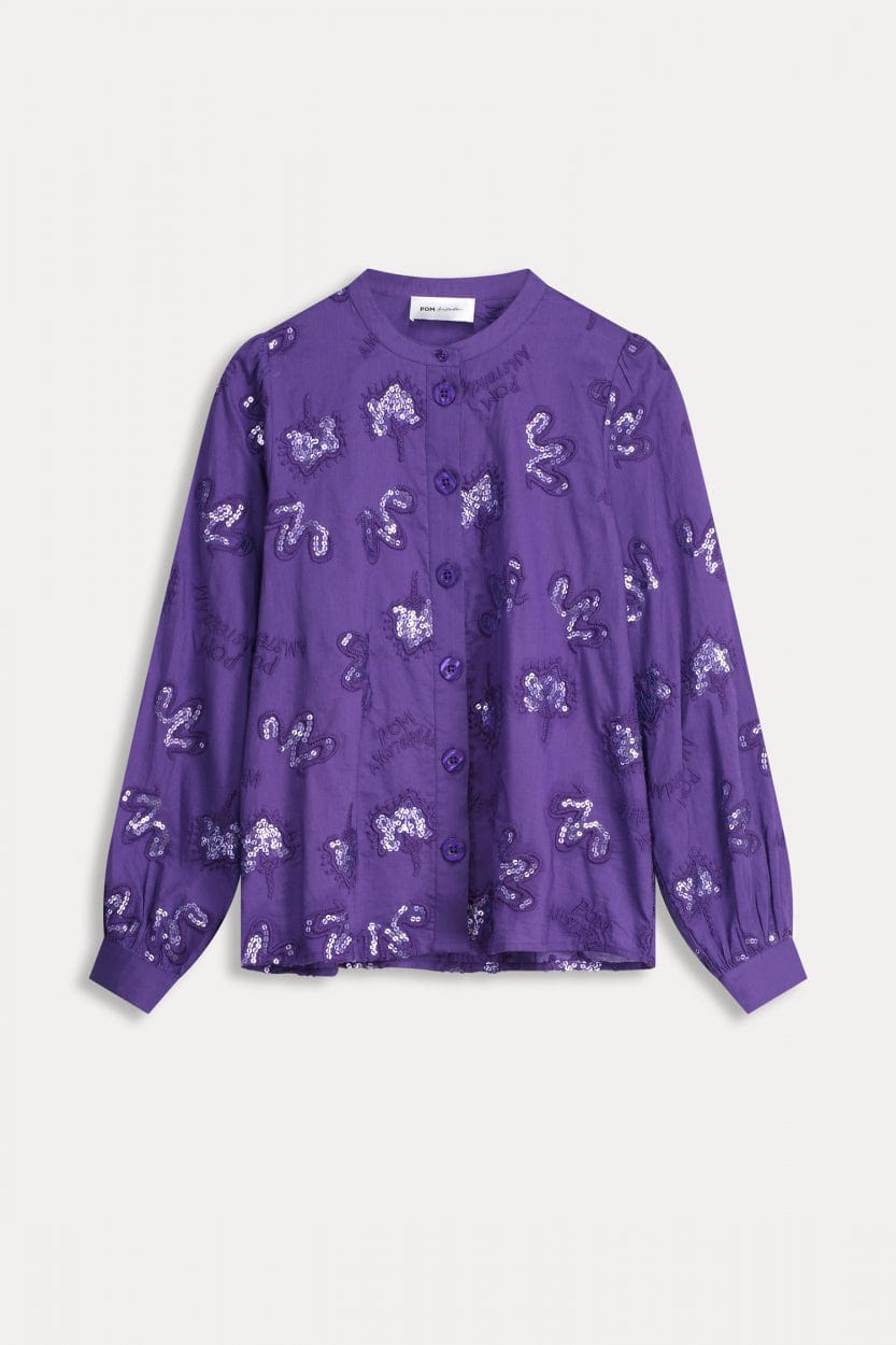 POM Amsterdam Blouses BLOUSE - French Violet Shine