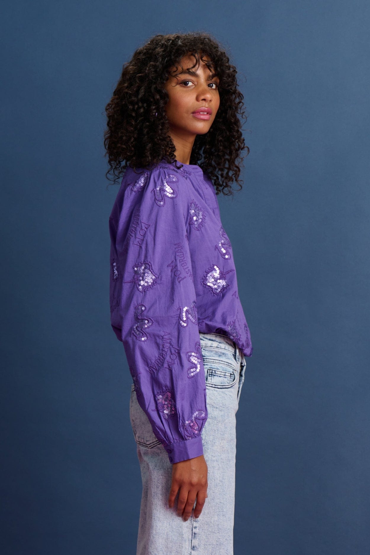 POM Amsterdam Blouses BLOUSE - French Violet Shine