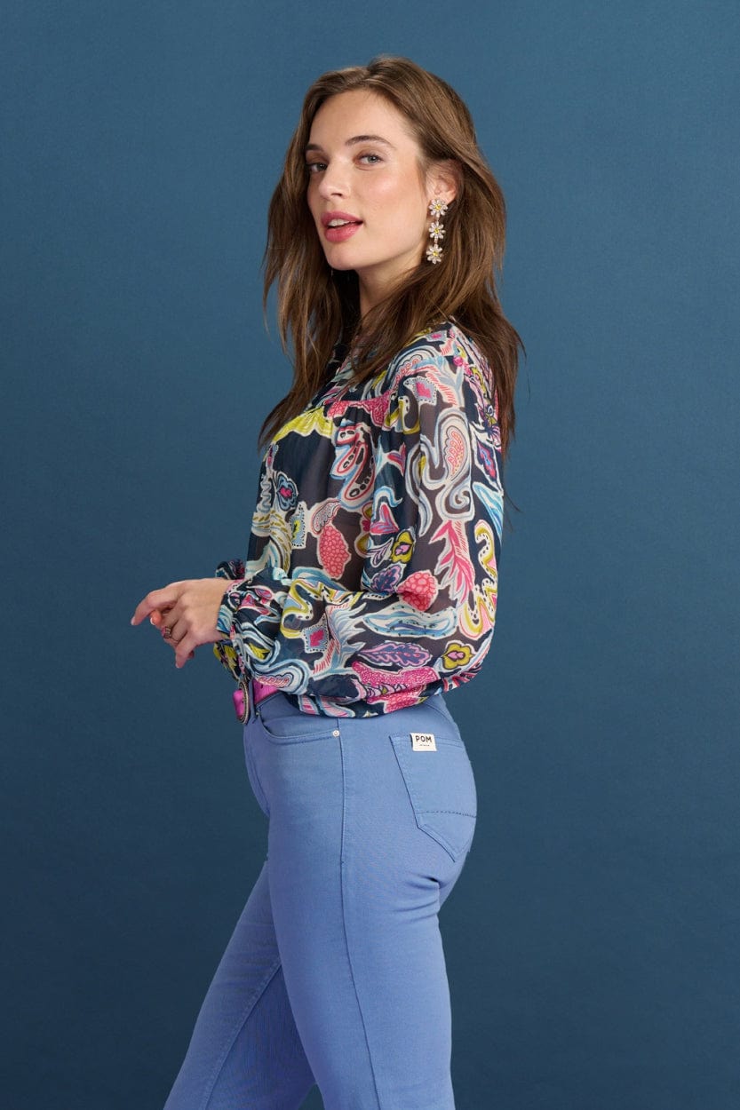 POM Amsterdam Blouses BLOUSE - Full Glow Deep Blue