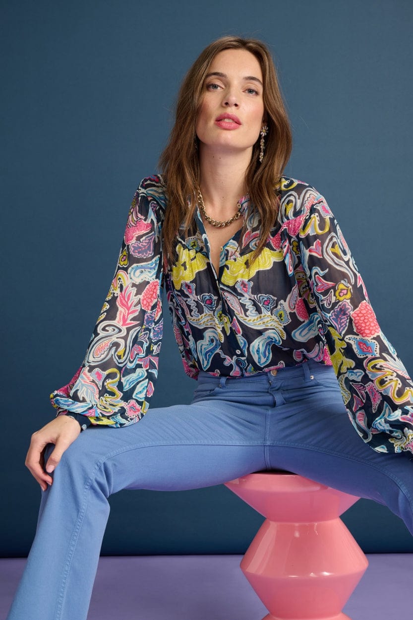 POM Amsterdam Blouses BLOUSE - Full Glow Deep Blue