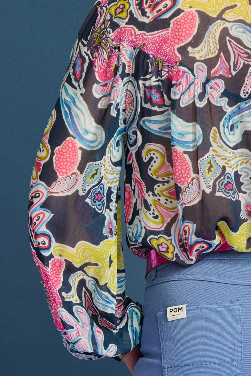 POM Amsterdam Blouses BLOUSE - Full Glow Deep Blue