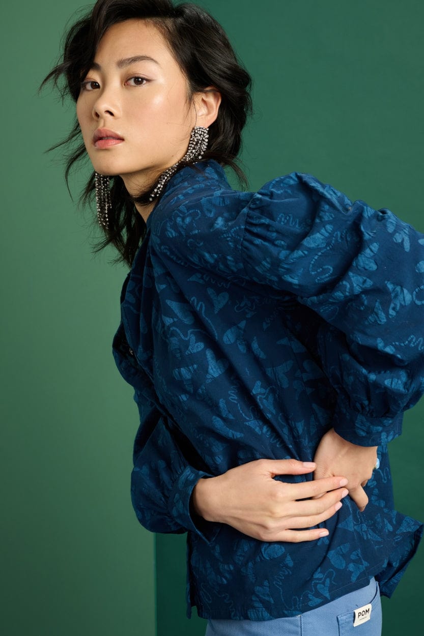 POM Amsterdam Blouses BLOUSE - Love Eternal Blue