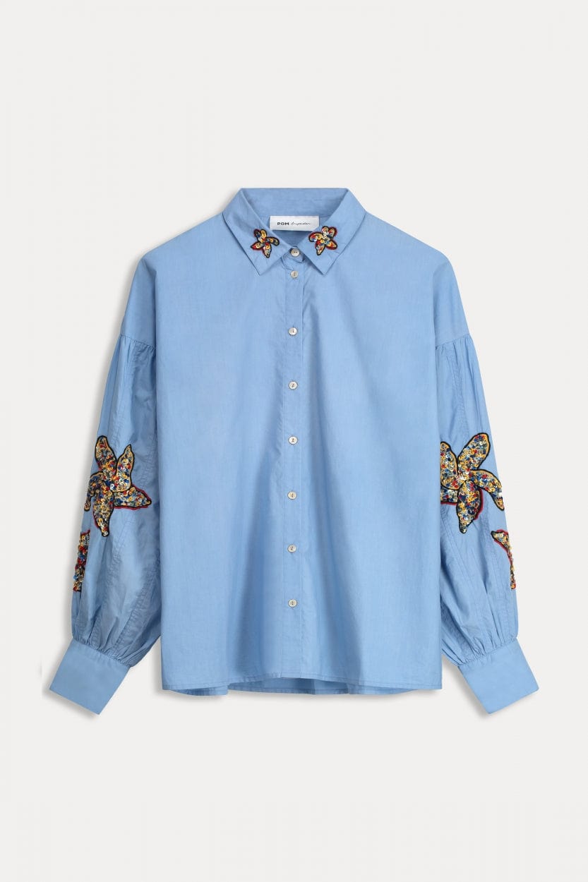 POM Amsterdam Blouses BLOUSE - Maxime Ice Blue