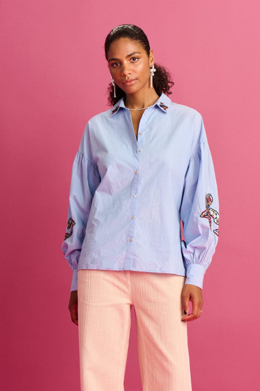 POM Amsterdam Blouses BLOUSE - Maxime Ice Blue