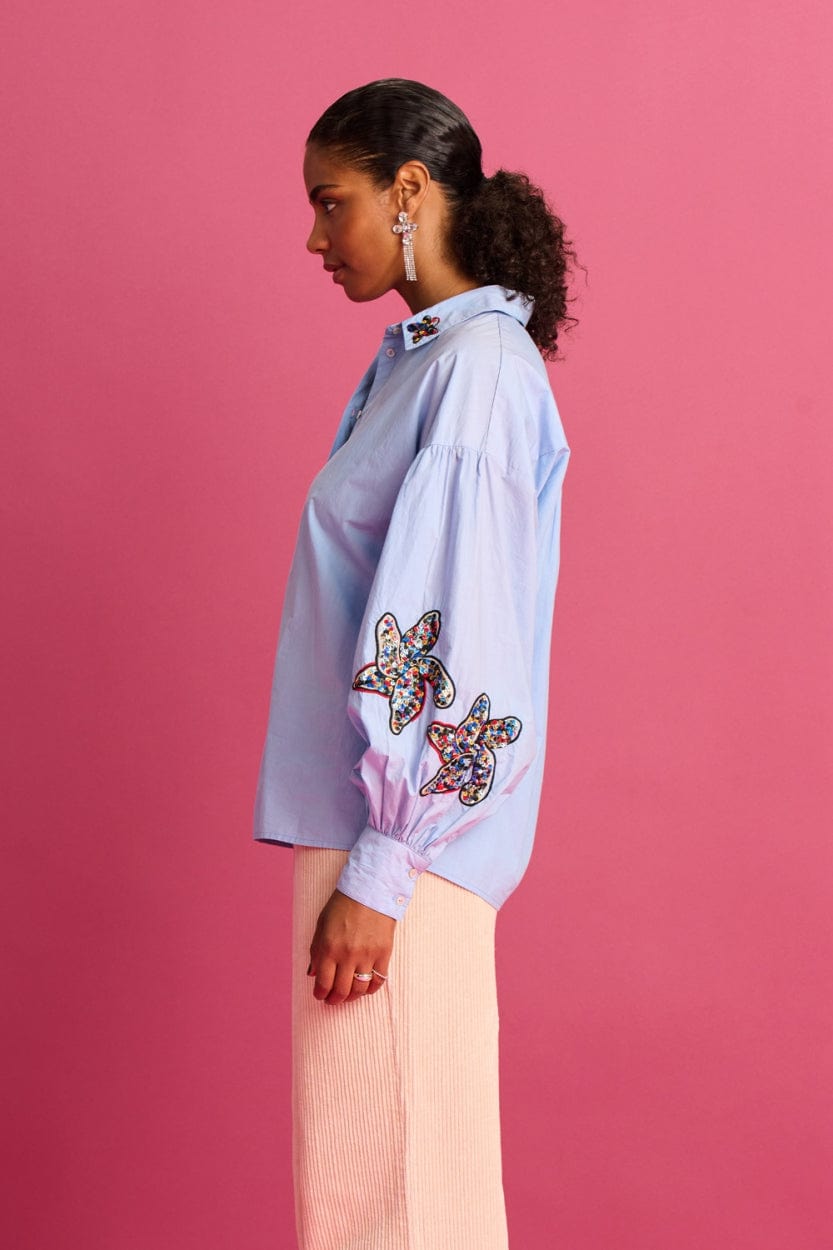 POM Amsterdam Blouses BLOUSE - Maxime Ice Blue
