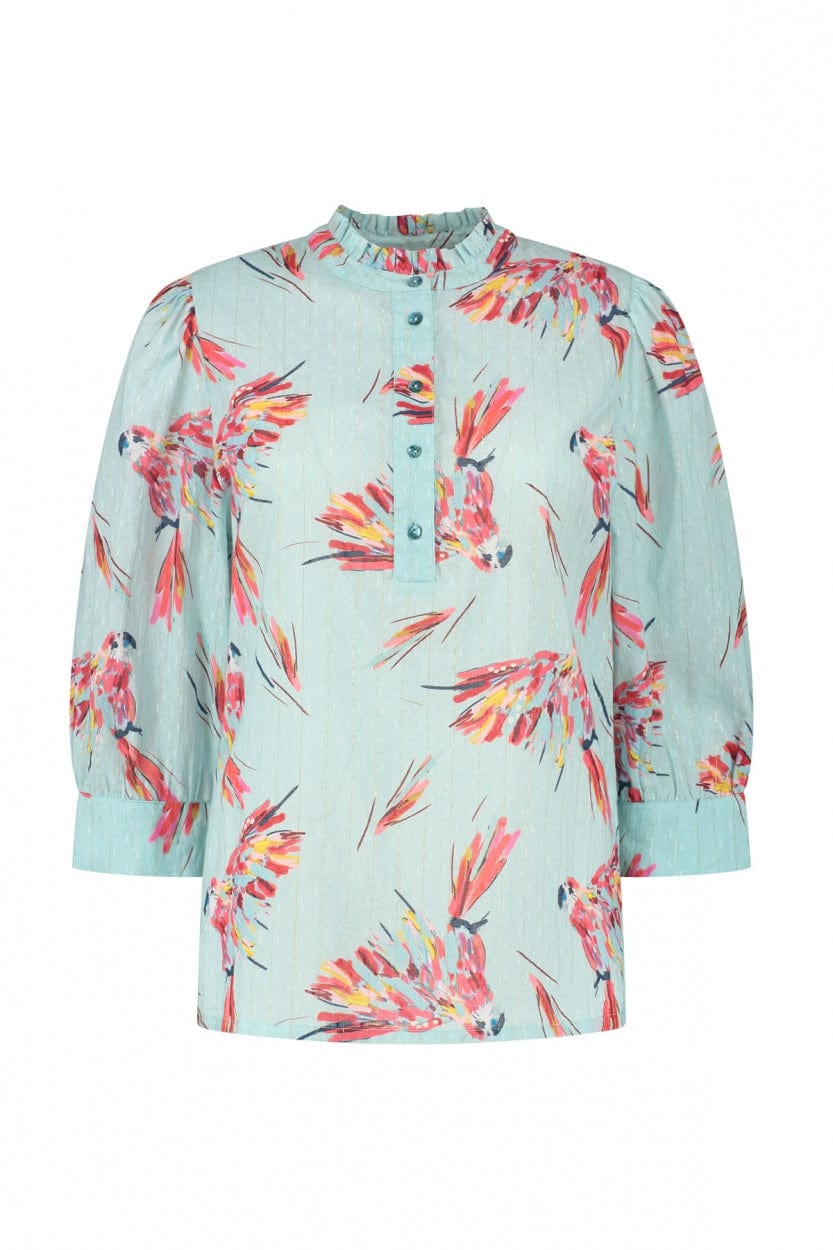 POM Amsterdam Blouses BLOUSE - Mia Parrots Blue