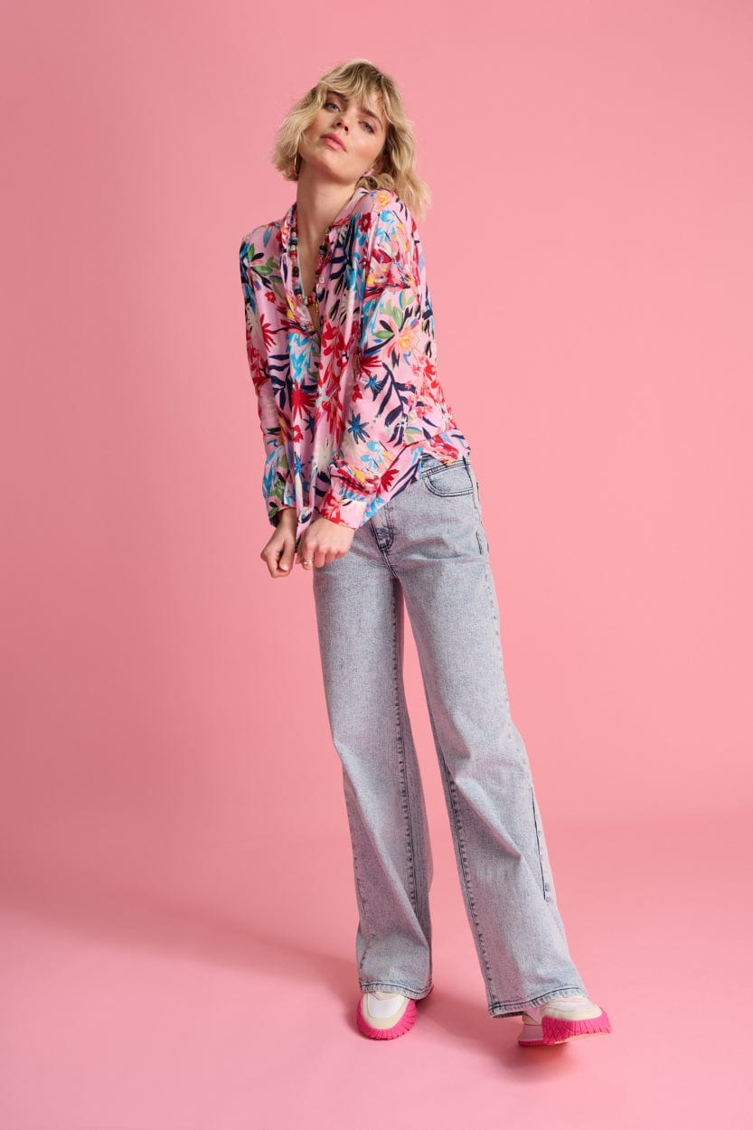 POM Amsterdam Blouses BLOUSE - Mila Botanical Pink