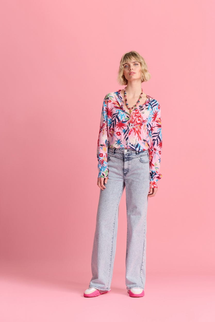 POM Amsterdam Blouses BLOUSE - Mila Botanical Pink