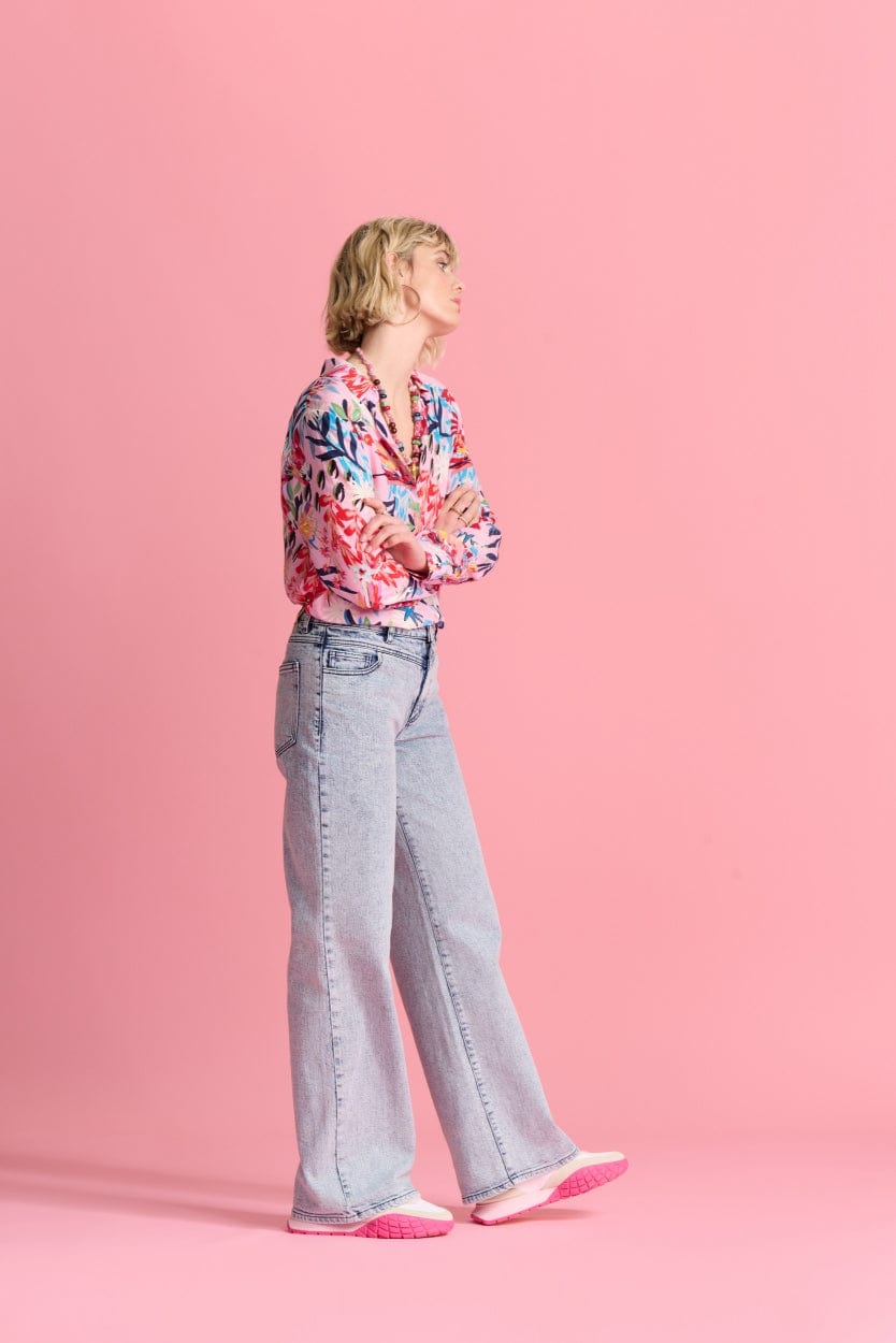 POM Amsterdam Blouses BLOUSE - Mila Botanical Pink