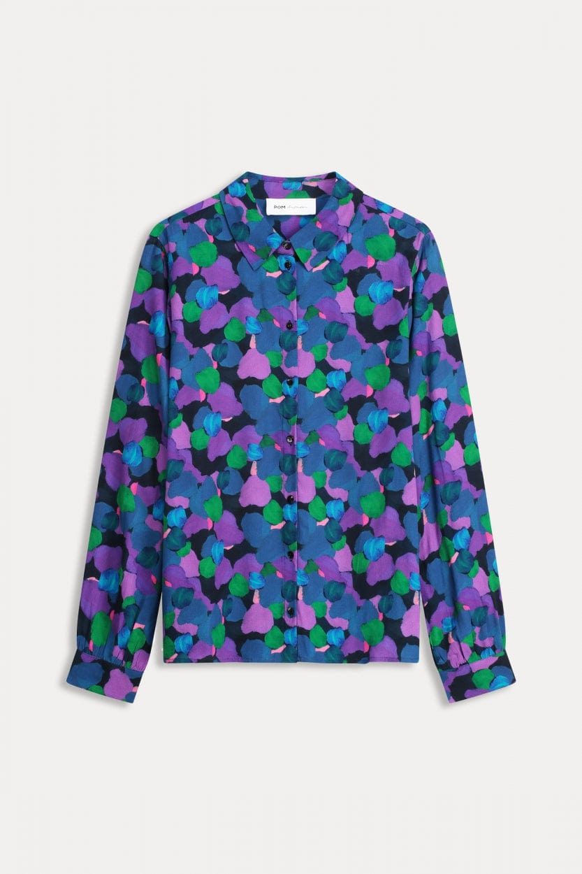 POM Amsterdam Blouses BLOUSE - Mila Brushwork Lilac