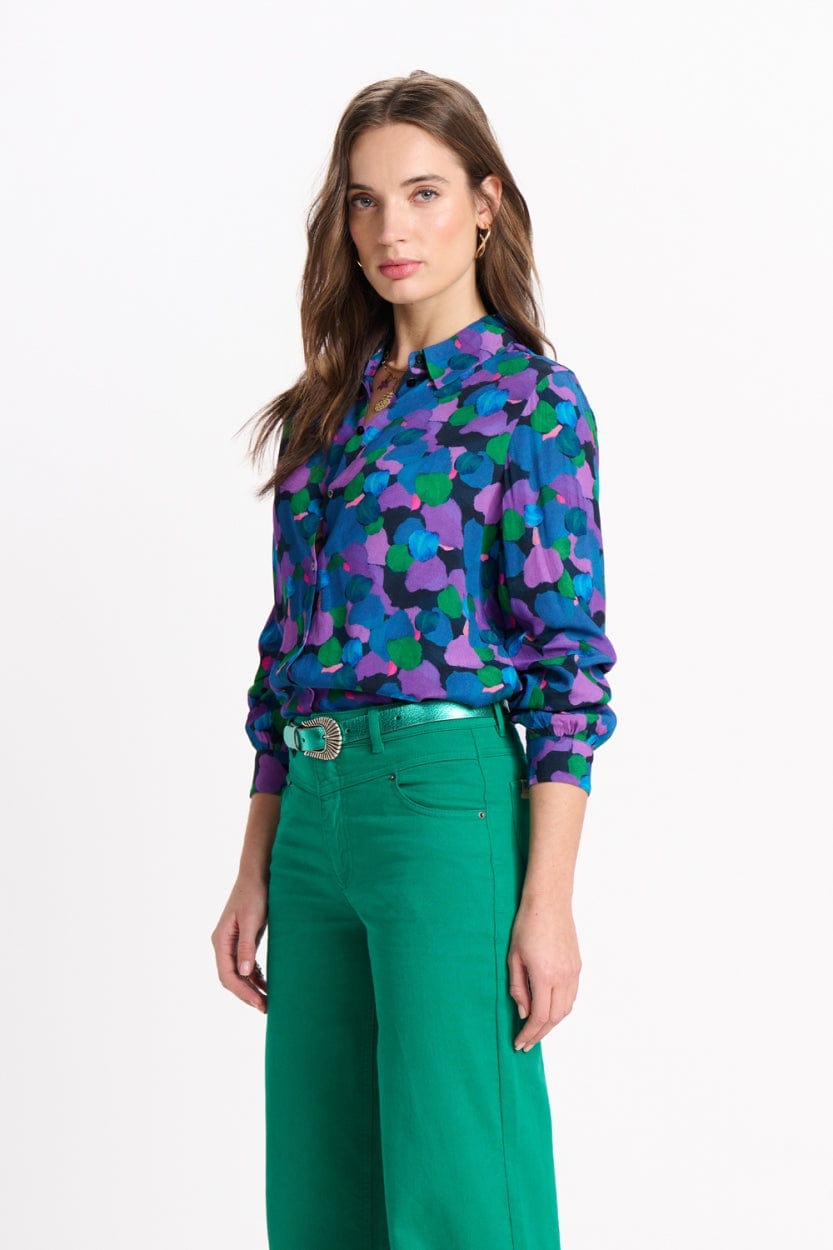 POM Amsterdam Blouses BLOUSE - Mila Brushwork Lilac