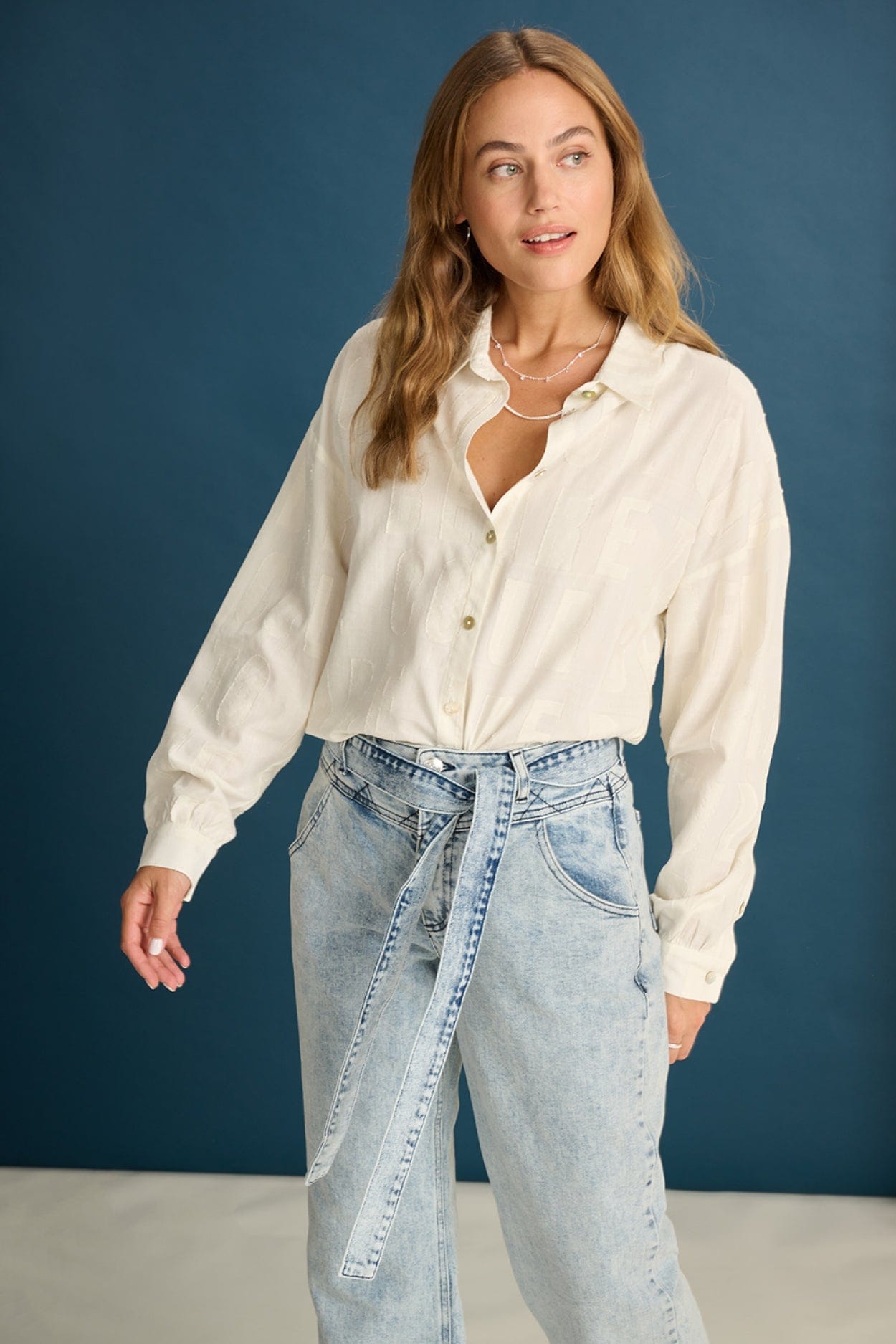 POM Amsterdam Blouses BLOUSE - Mila Dare to be Ecru