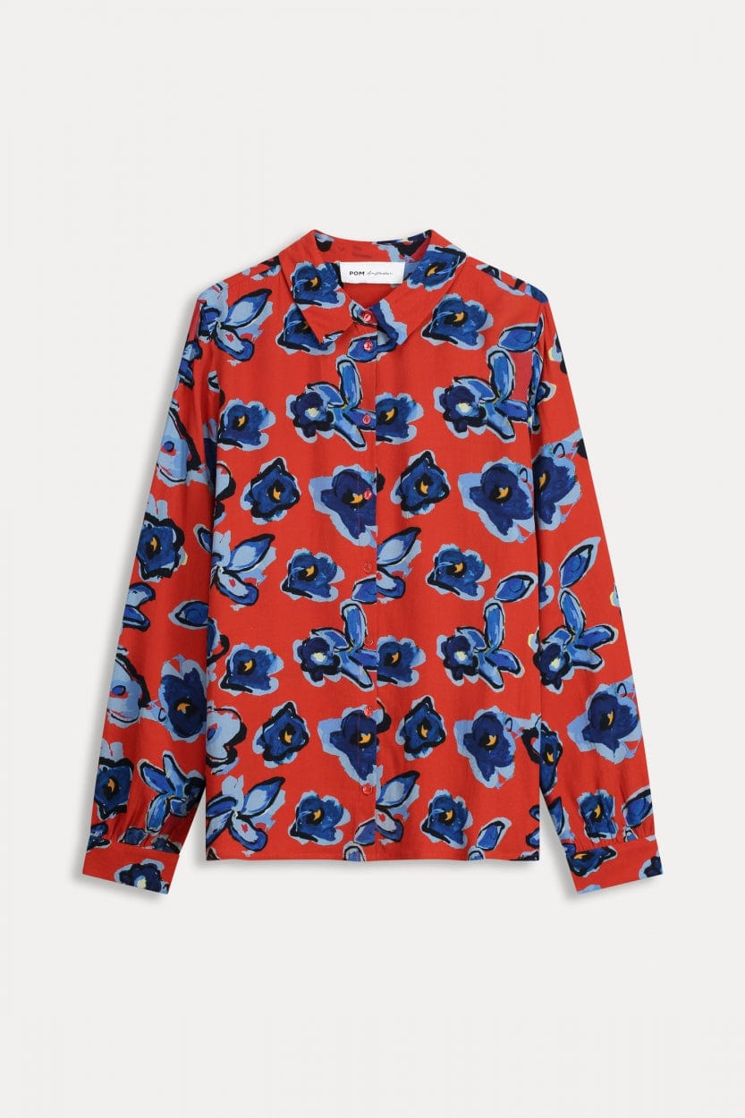 POM Amsterdam Blouses BLOUSE - Mila Flower Glory Red