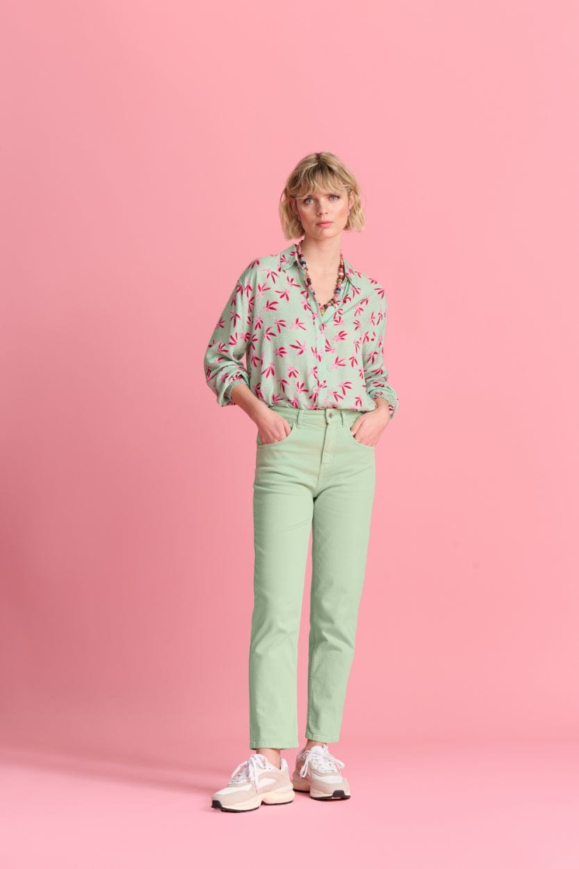 POM Amsterdam Blouses BLOUSE - Milly Fly Away Green