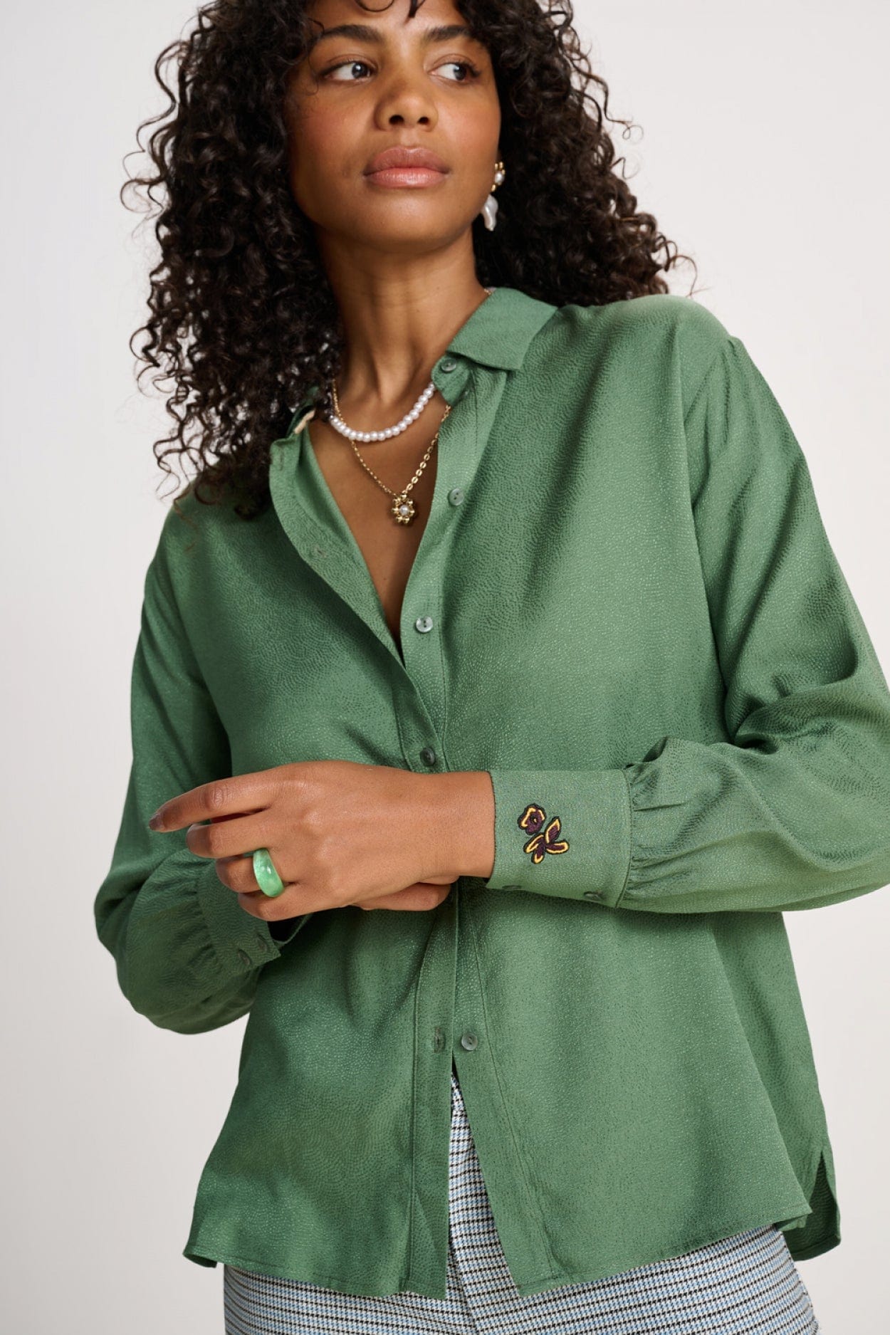 POM Amsterdam Blouses BLOUSE - Milly Mythical Green