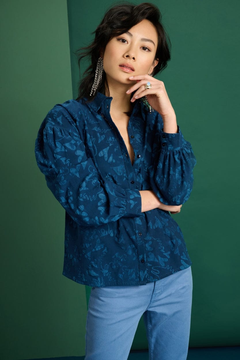 POM Amsterdam Blouses Blue / 34 BLOUSE - Love Eternal Blue
