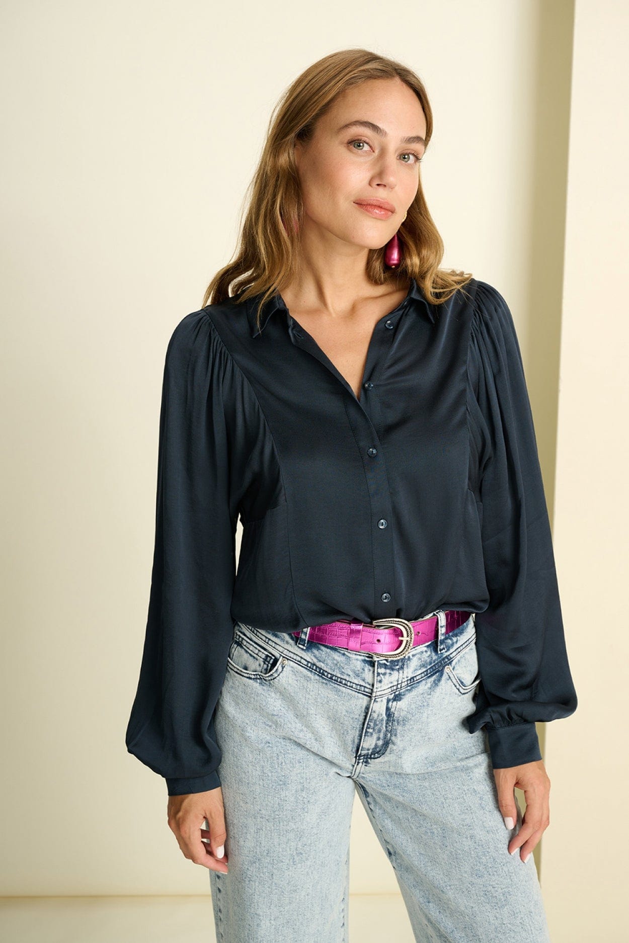 POM Amsterdam Blouses Blue / 34 BLOUSE - Ultra Blue