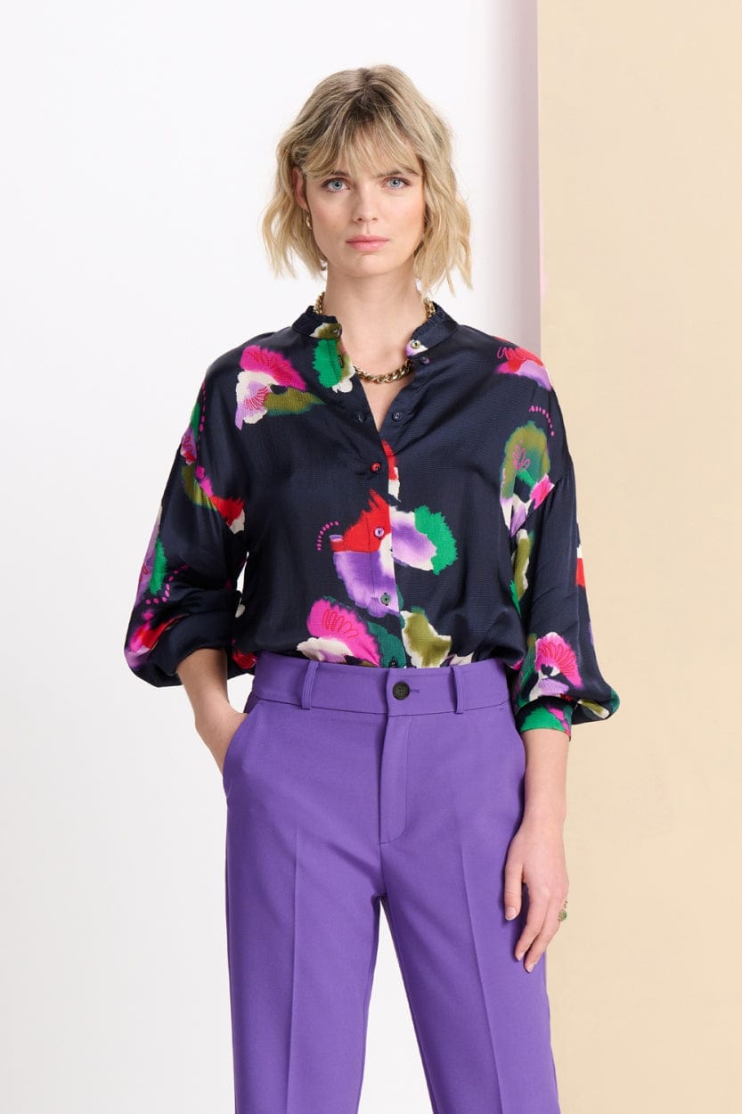 POM Amsterdam Blouses Blue / 34 BLOUSE - Violets