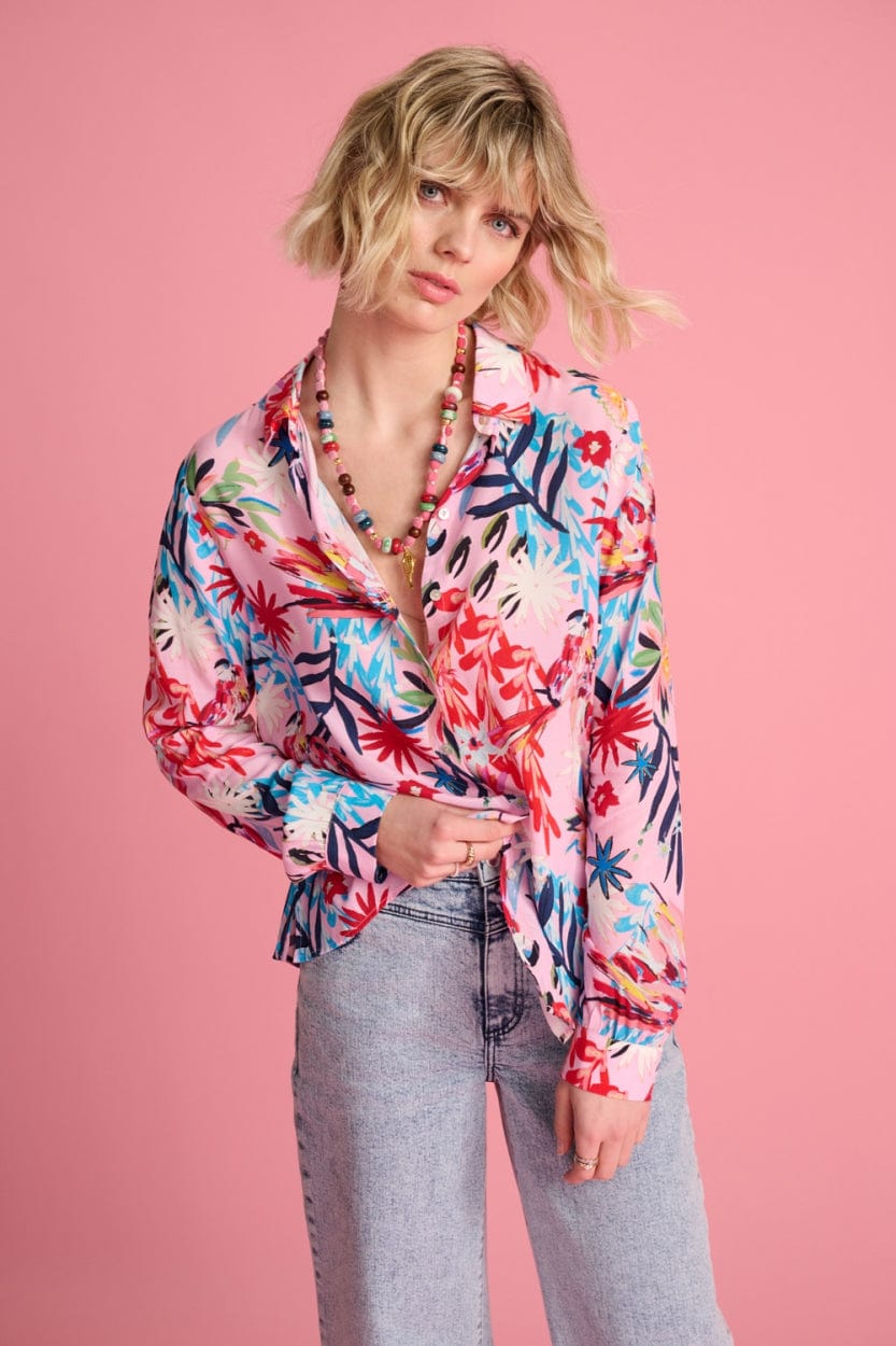 POM Amsterdam Blouses Pink / 34 BLOUSE - Mila Botanical Pink