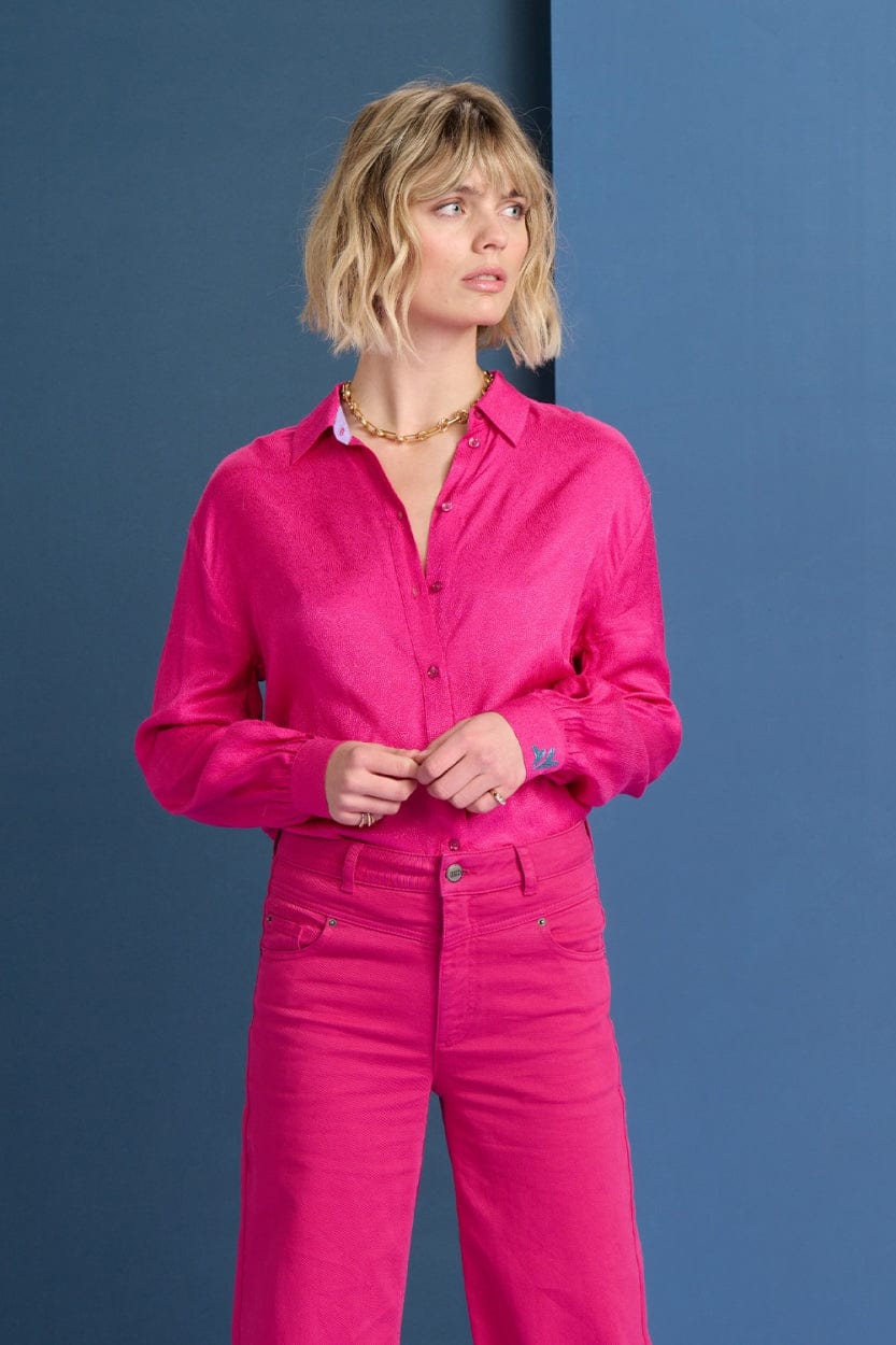 POM Amsterdam Blouses Pink / 34 BLOUSE - Milly Fiery Pink