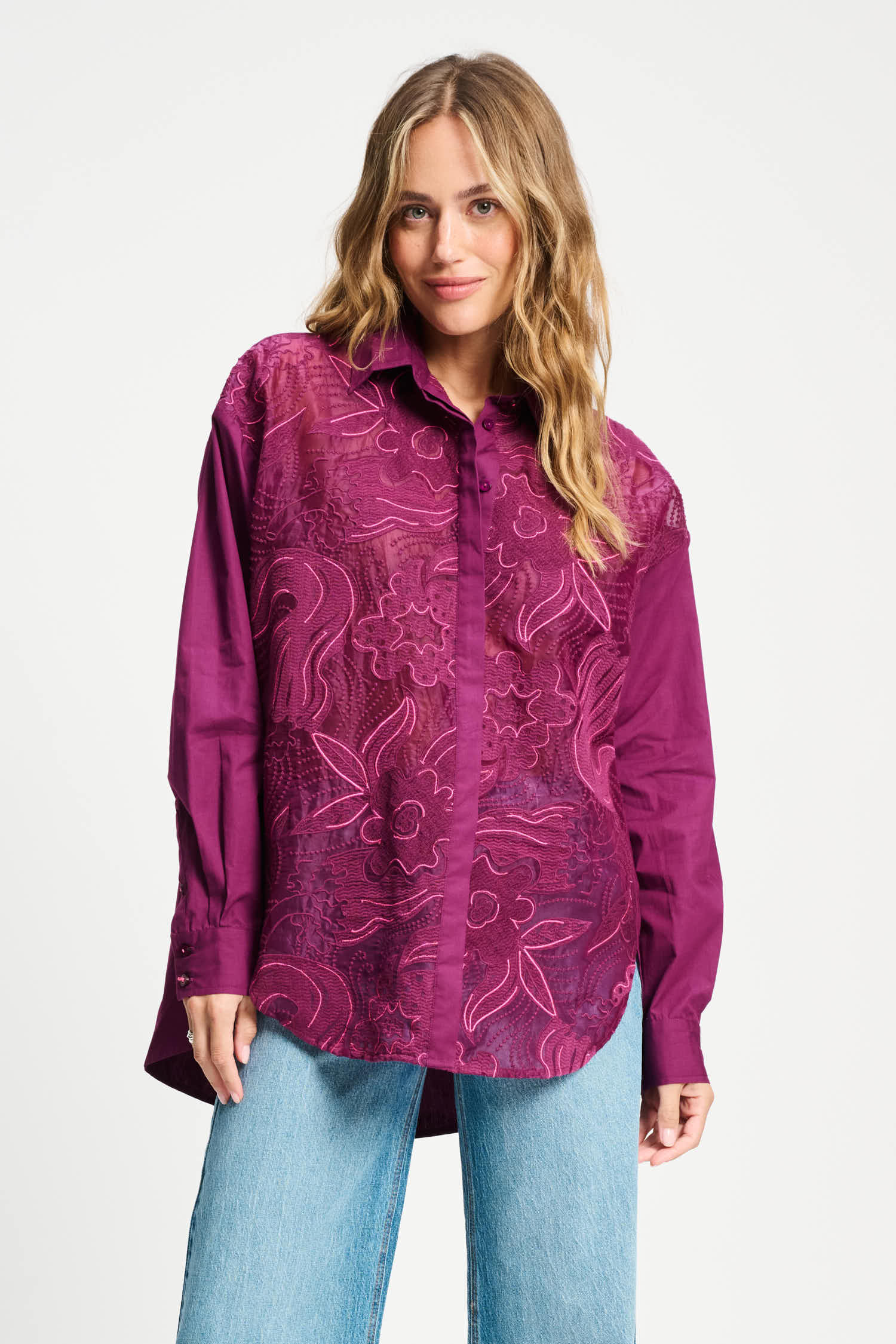 POM Amsterdam Blouses Purple / 34 BLOUSE - Dashing Plum