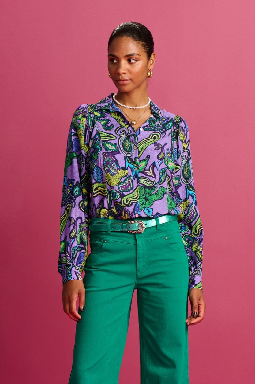 POM Amsterdam Blouses Purple / 34 BLOUSE - Full Glow Lilac