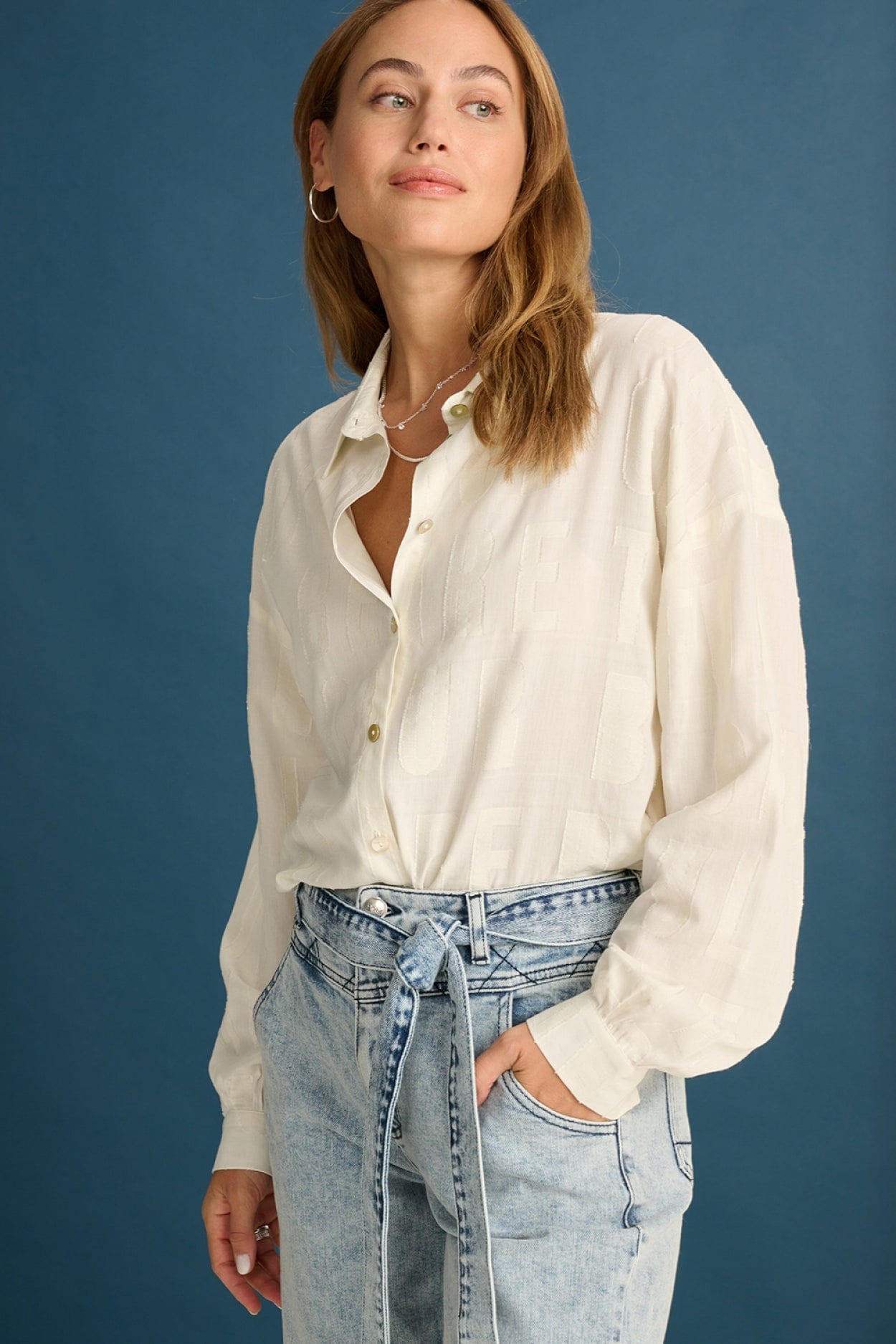 POM Amsterdam Blouses White / 34 BLOUSE - Mila Dare to be Ecru