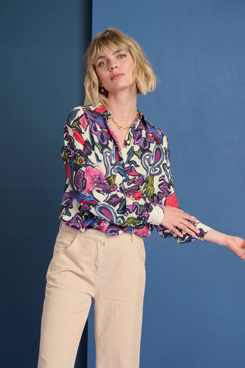 POM Amsterdam Blouses White / 34 BLOUSE - Milly Full Glow Ecru