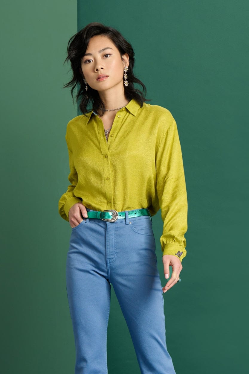 POM Amsterdam Blouses Yellow / 34 BLOUSE - Milly Titanium
