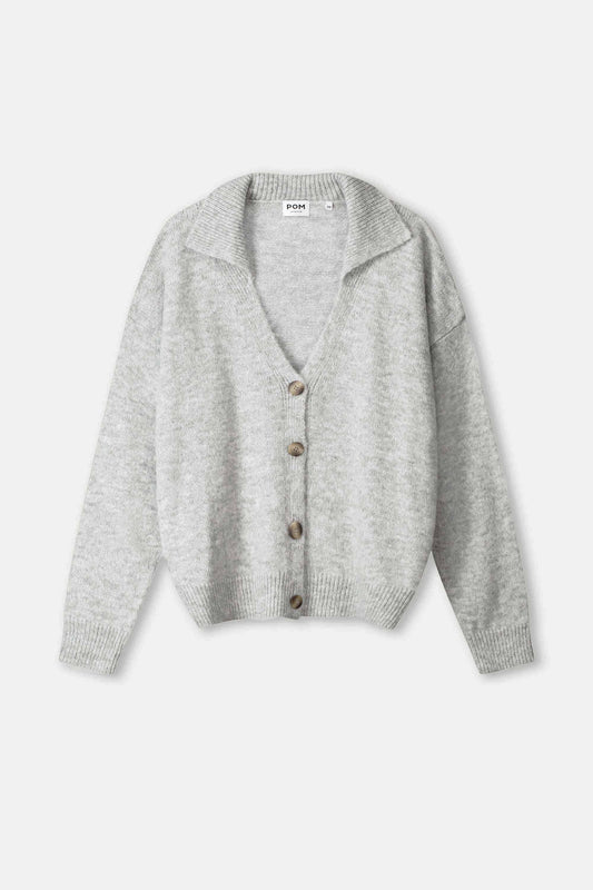 POM Amsterdam Cardigans CARDIGAN - Grey Melange