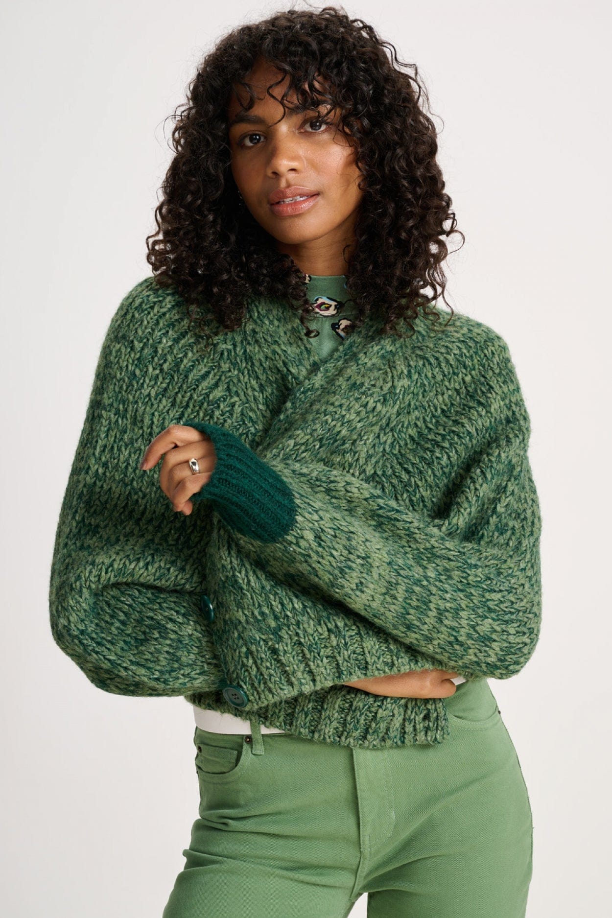 POM Amsterdam Cardigans Green / 36 CARDIGAN - Mythical Green