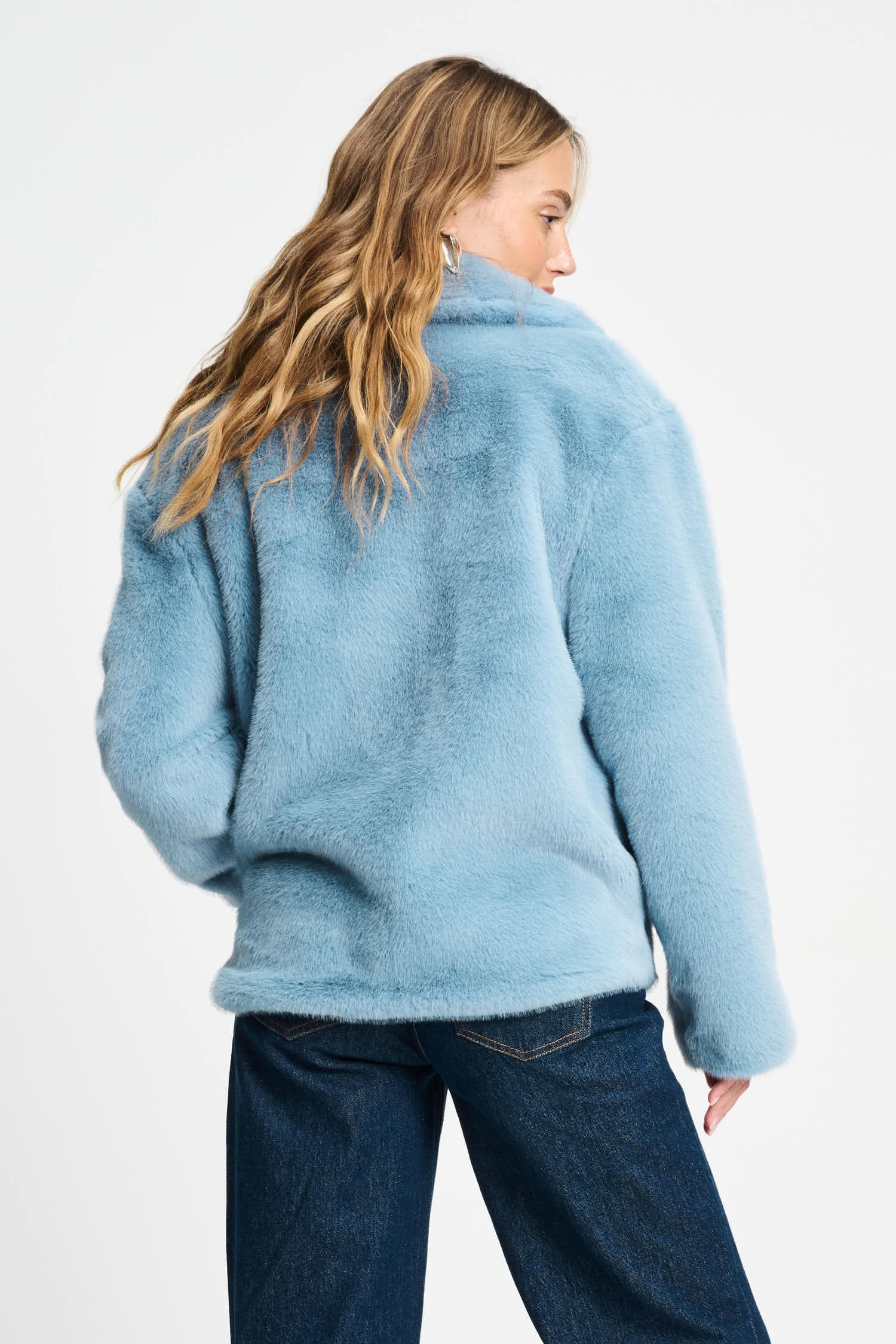 POM Amsterdam Coats VEST - Fur Misty Blue