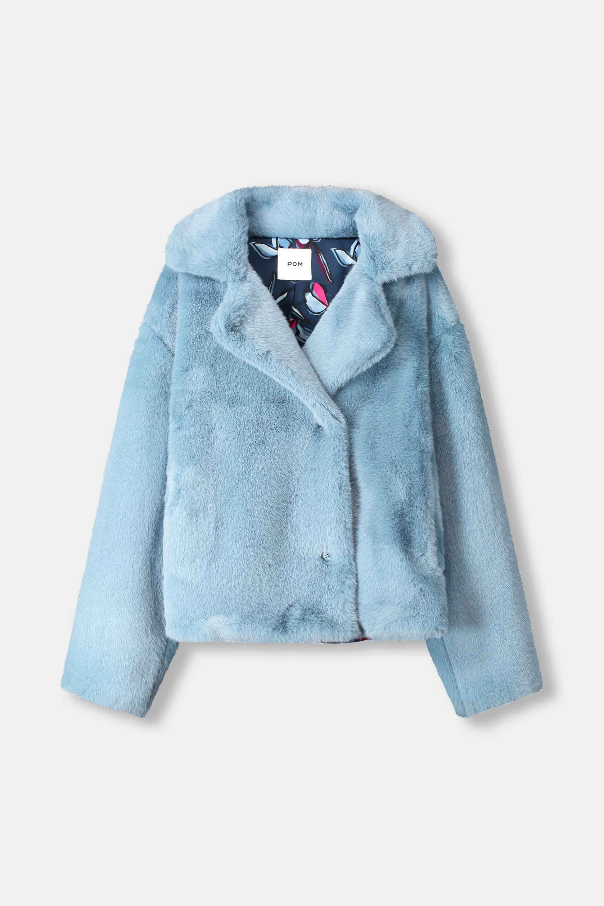 POM Amsterdam Coats VEST - Fur Misty Blue