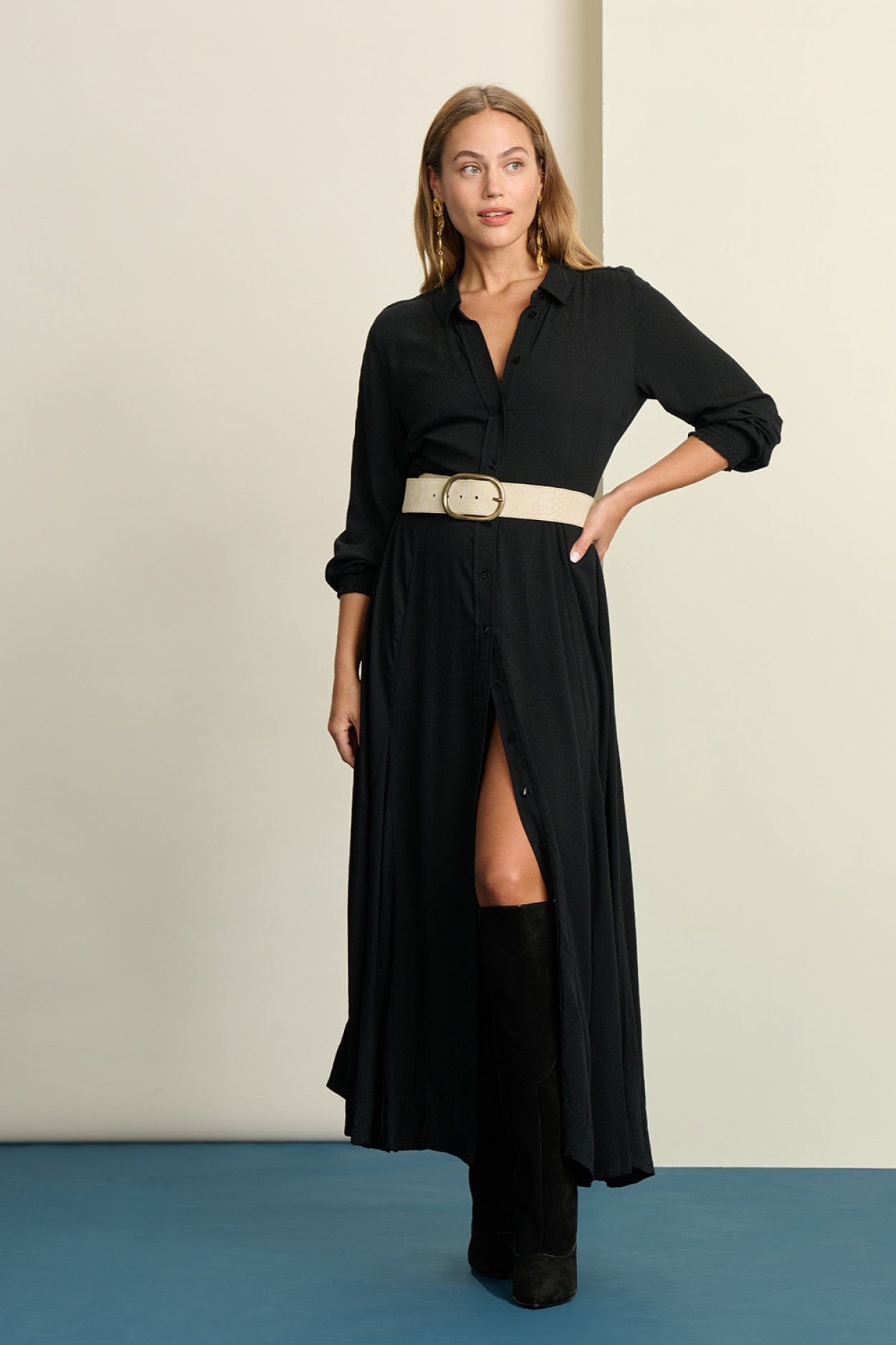 POM Amsterdam Dresses Black / 34 ROBE - Ashley Black