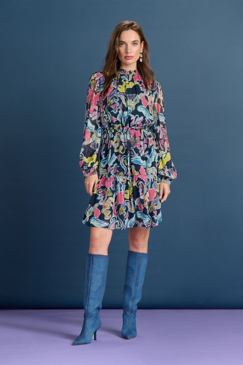 POM Amsterdam Dresses Blue / 34 ROBE - Full Glow Deep Blue