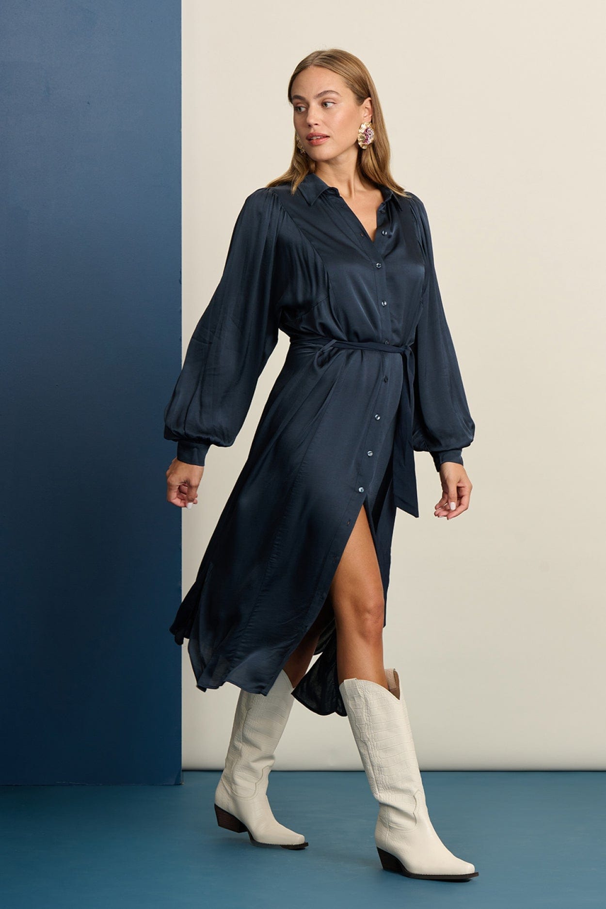 POM Amsterdam Dresses Blue / 34 ROBE - Jacky Blue