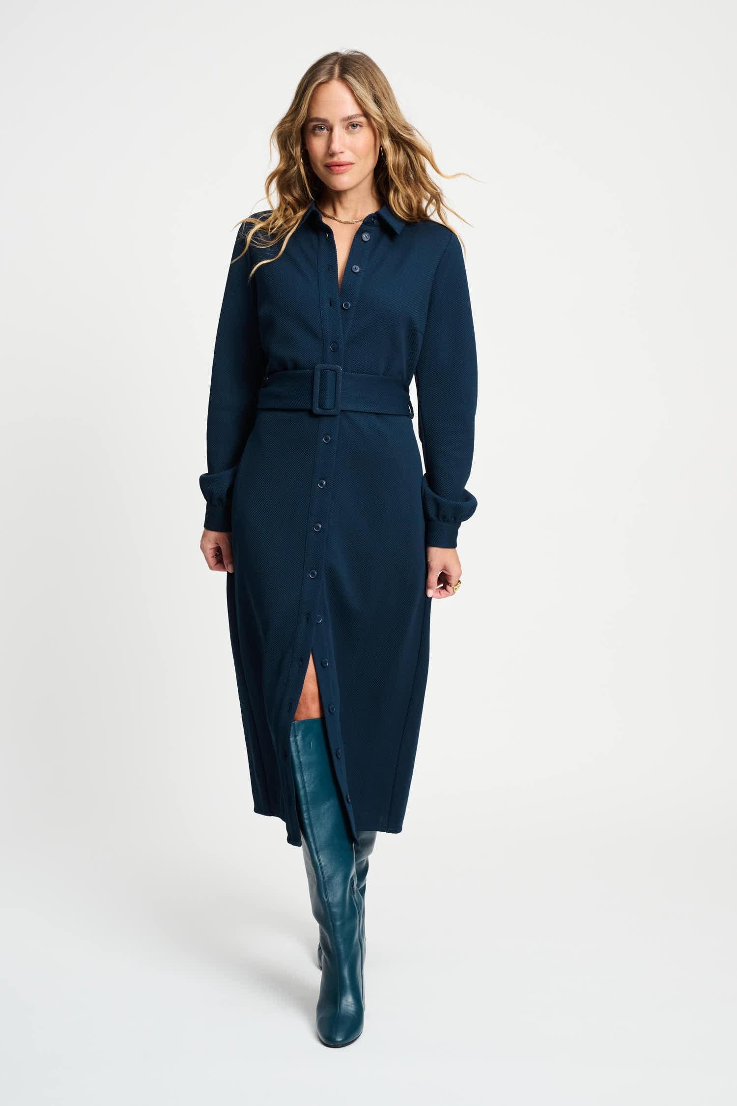 POM Amsterdam Dresses Blue / 34 ROBE - Nightfall Blue