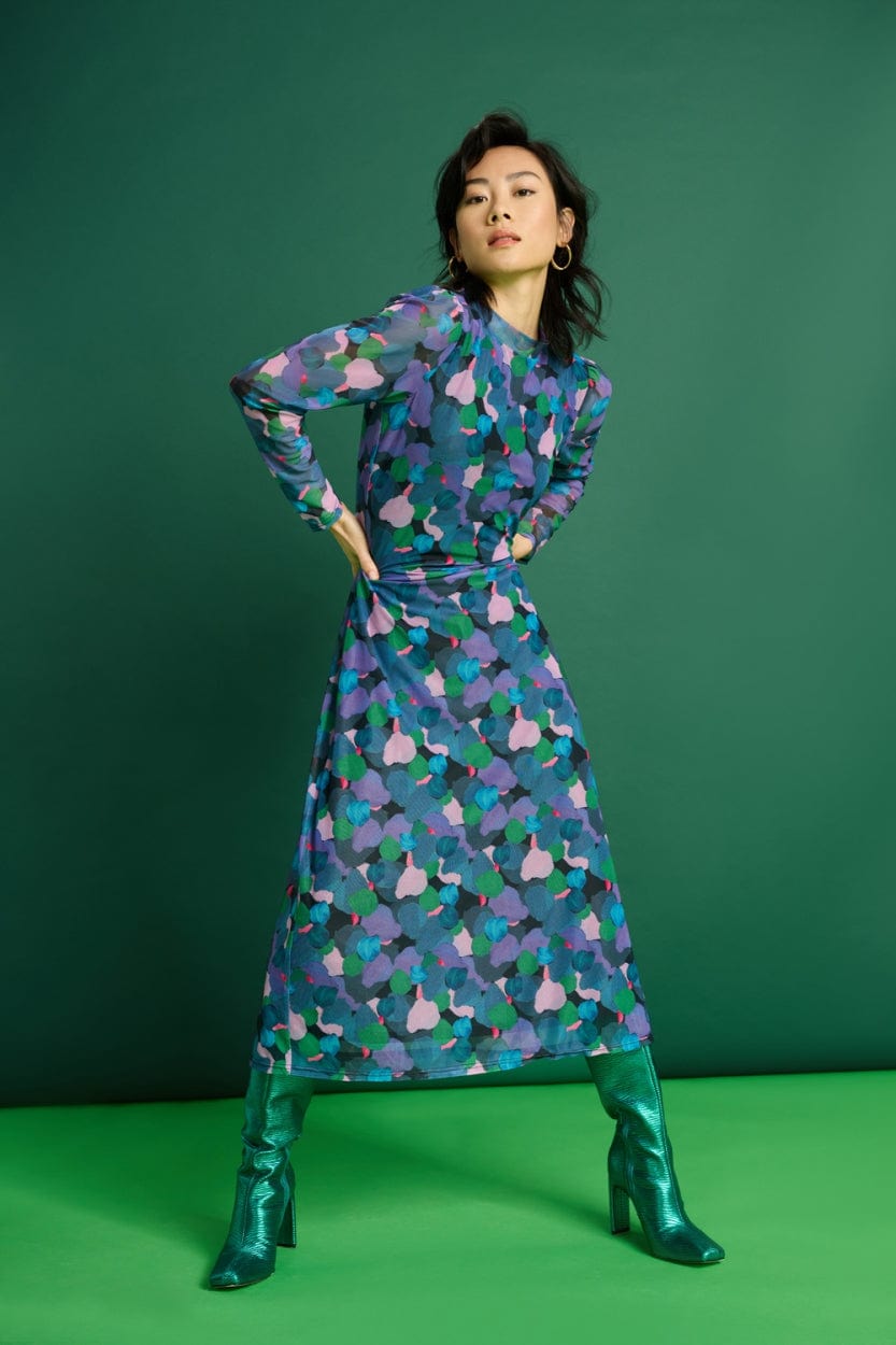 POM Amsterdam Dresses Purple / 34 ROBE - Brushwork Lilac Slim